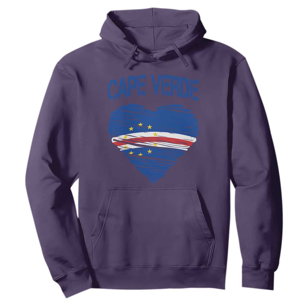 Cape Verde Scribble Flag Heart National Pride Hoodie Cabo Verde Love TS02 Purple Print Your Wear
