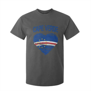 Cape Verde Scribble Flag Heart National Pride T Shirt For Kid Cabo Verde Love TS02 Dark Heather Print Your Wear