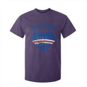 Cape Verde Scribble Flag Heart National Pride T Shirt For Kid Cabo Verde Love TS02 Purple Print Your Wear