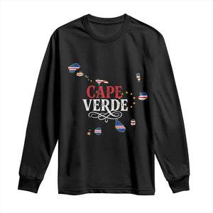 Cabo Verde Islands Flag Map Long Sleeve Shirt Cape Verde Vintage Pride TS02 Black Print Your Wear