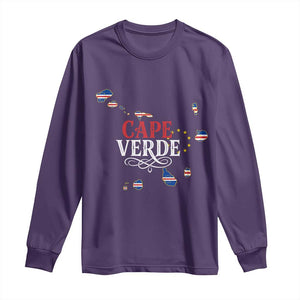 Cabo Verde Islands Flag Map Long Sleeve Shirt Cape Verde Vintage Pride TS02 Purple Print Your Wear