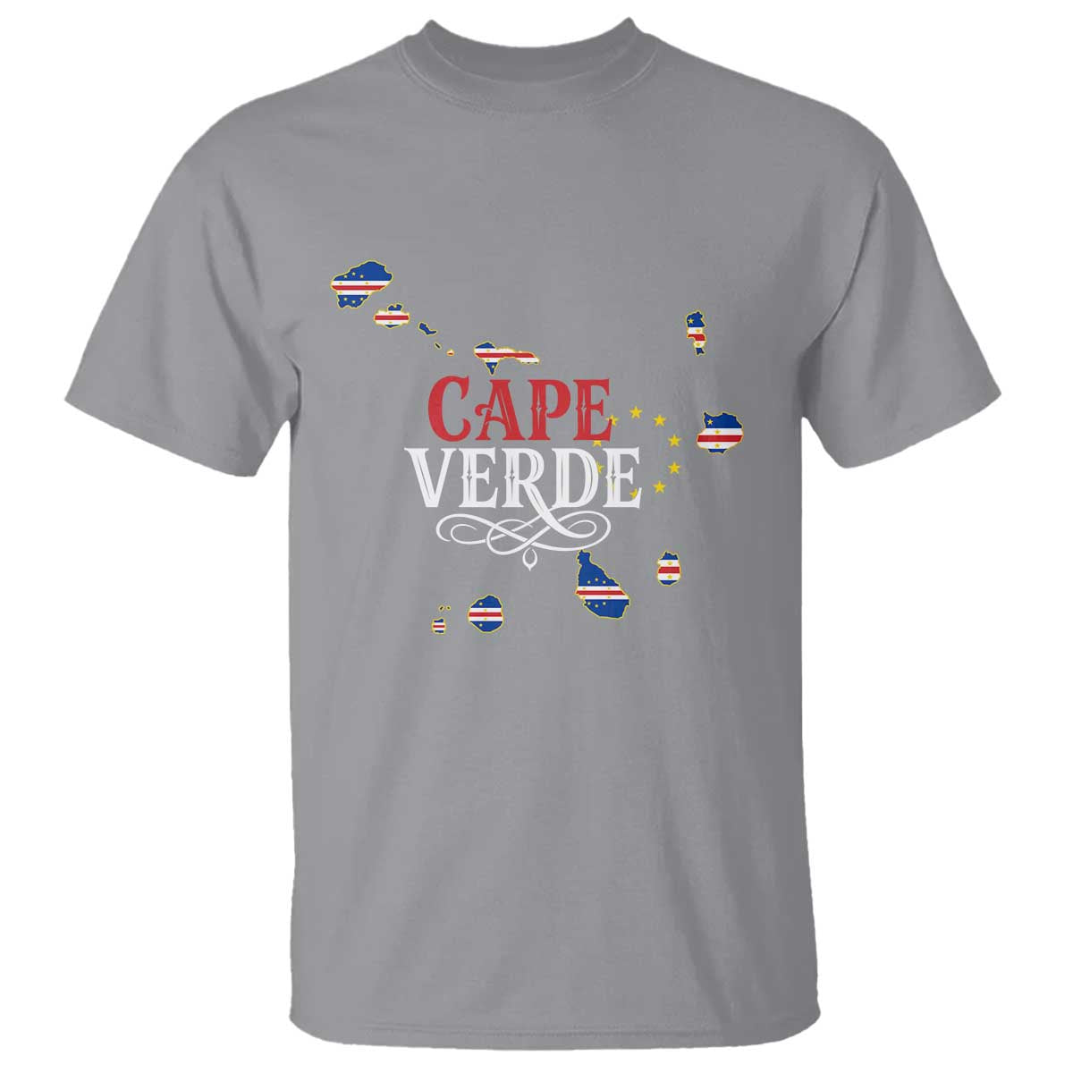 Cabo Verde Islands Flag Map T Shirt Cape Verde Vintage Pride TS02 Sport Gray Print Your Wear