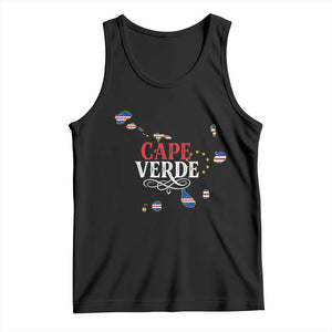 Cabo Verde Islands Flag Map Tank Top Cape Verde Vintage Pride TS02 Black Print Your Wear