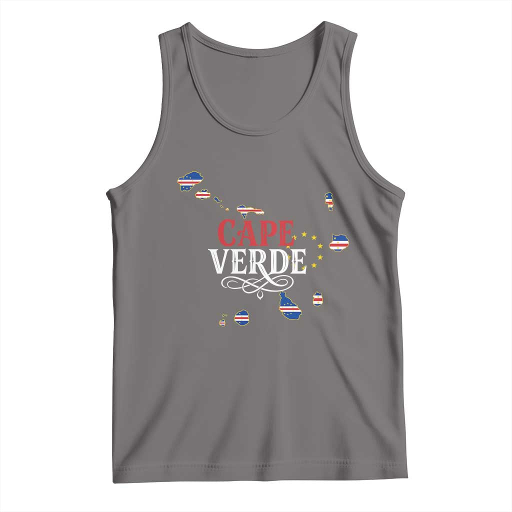 Cabo Verde Islands Flag Map Tank Top Cape Verde Vintage Pride TS02 Deep Heather Print Your Wear