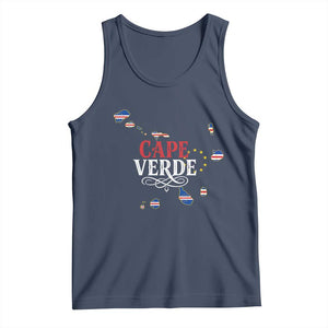 Cabo Verde Islands Flag Map Tank Top Cape Verde Vintage Pride TS02 Navy Print Your Wear