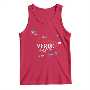 Cabo Verde Islands Flag Map Tank Top Cape Verde Vintage Pride TS02 Red Print Your Wear