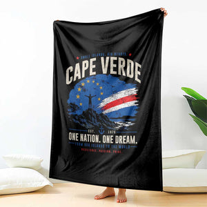 Cape Verde Small Islands Big Hearts Pride Throw Blanket Cabo Verde One Nation One Dream Distressed Flag TS02 Print Your Wear
