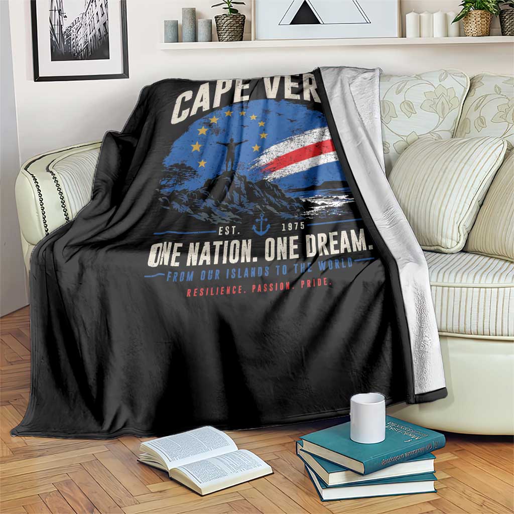 Cape Verde Small Islands Big Hearts Pride Throw Blanket Cabo Verde One Nation One Dream Distressed Flag TS02 Print Your Wear