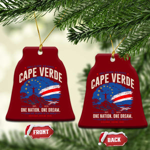 Cape Verde Small Islands Big Hearts Pride Ceramic Ornament Cabo Verde One Nation One Dream Distressed Flag TS02 Print Your Wear