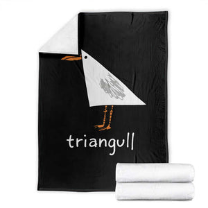 Triangull Funny Triangle Seagull Meme Throw Blanket Geometry Bird Pun Minimalist Coastal Graphic TS02 Black Print Your Wear