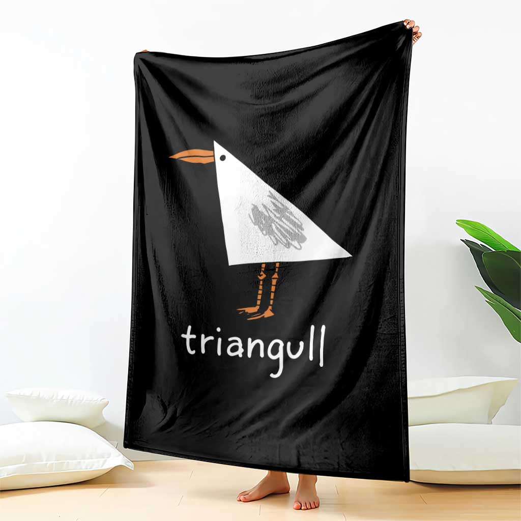 Triangull Funny Triangle Seagull Meme Throw Blanket Geometry Bird Pun Minimalist Coastal Graphic TS02 Print Your Wear