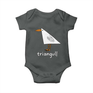 Triangull Funny Triangle Seagull Meme Baby Onesie Geometry Bird Pun Minimalist Coastal Graphic TS02 Dark Heather Print Your Wear