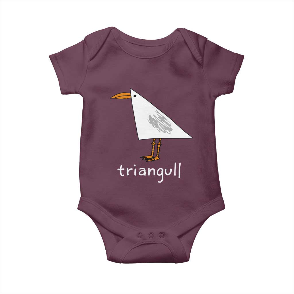 Triangull Funny Triangle Seagull Meme Baby Onesie Geometry Bird Pun Minimalist Coastal Graphic TS02 Maroon Print Your Wear