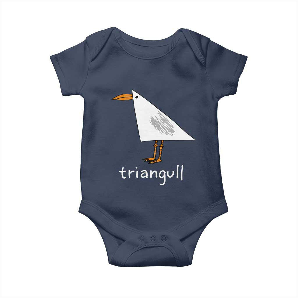 Triangull Funny Triangle Seagull Meme Baby Onesie Geometry Bird Pun Minimalist Coastal Graphic TS02 Navy Print Your Wear