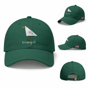 Triangull Funny Triangle Seagull Meme Baseball Cap Geometry Bird Pun Minimalist Coastal Graphic TS02 Baseball Cap Universal Fit Irish Green Print Your Wear
