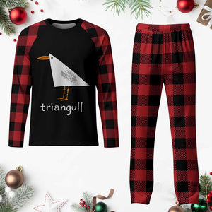 Triangull Funny Triangle Seagull Meme Plaid Pajama Set Geometry Bird Pun Minimalist Coastal Graphic TS02 Buffalo Plaid Print Your Wear