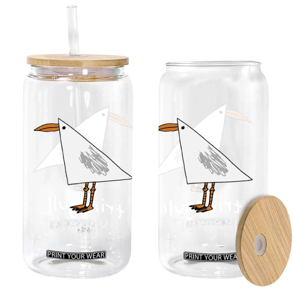 Triangull Funny Triangle Seagull Meme Glass Can Geometry Bird Pun Minimalist Coastal Graphic TS02 Print Your Wear
