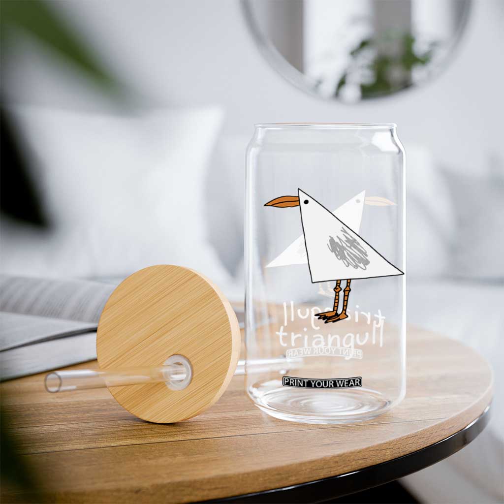 Triangull Funny Triangle Seagull Meme Glass Can Geometry Bird Pun Minimalist Coastal Graphic TS02 Print Your Wear