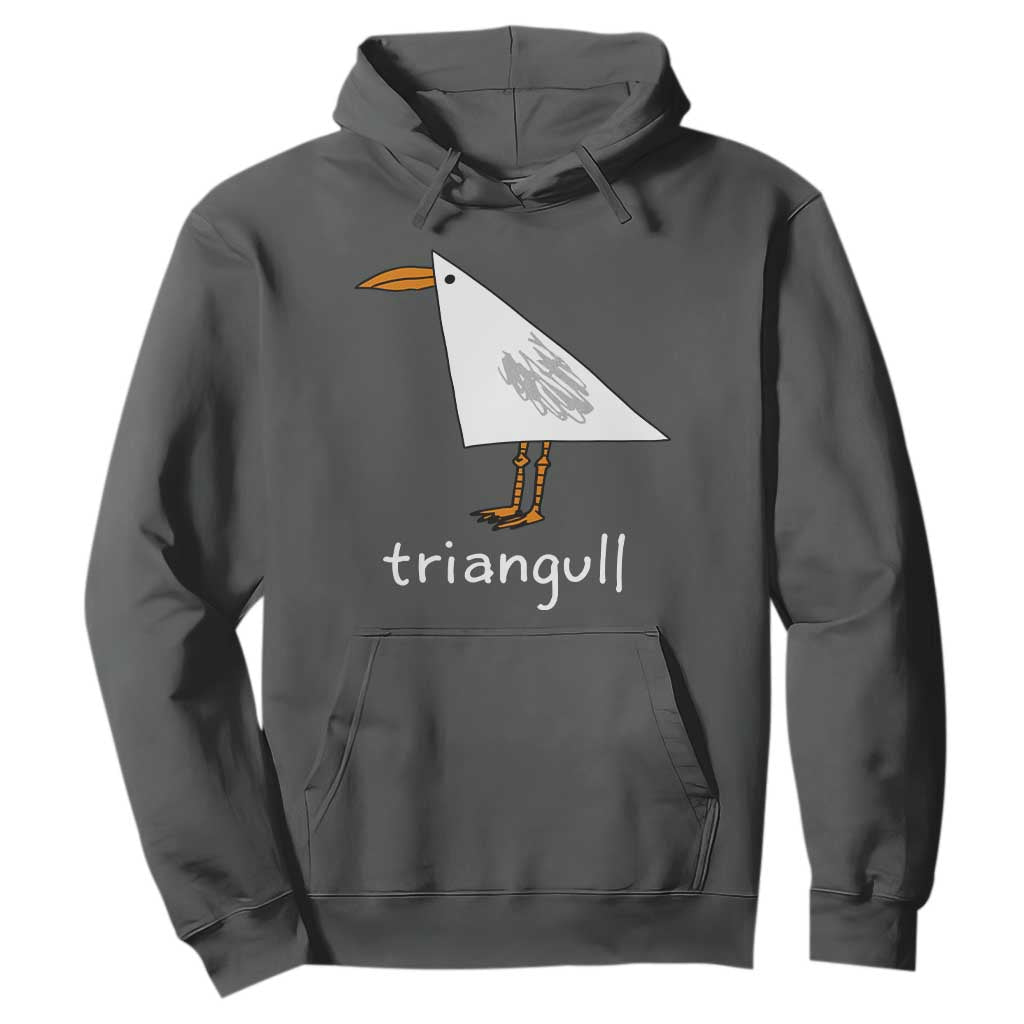 Triangull Funny Triangle Seagull Meme Hoodie Geometry Bird Pun Minimalist Coastal Graphic TS02 Dark Heather Print Your Wear