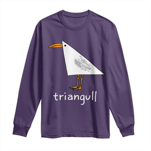 Triangull Funny Triangle Seagull Meme Long Sleeve Shirt Geometry Bird Pun Minimalist Coastal Graphic TS02 Purple Print Your Wear