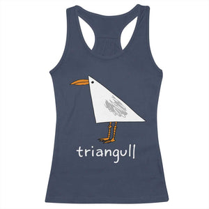 Triangull Funny Triangle Seagull Meme Racerback Tank Top Geometry Bird Pun Minimalist Coastal Graphic TS02 Navy Print Your Wear