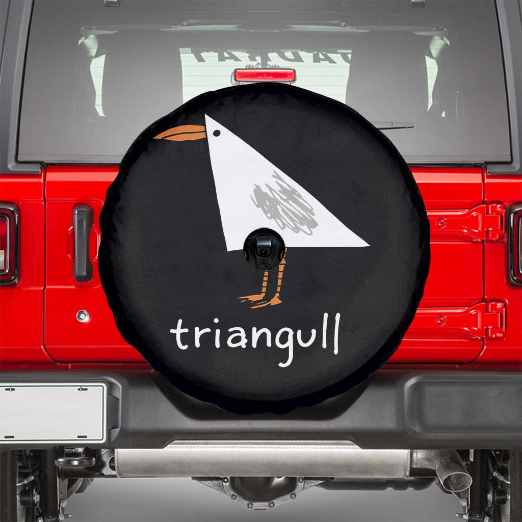 Triangull Funny Triangle Seagull Meme Spare Tire Cover Geometry Bird Pun Minimalist Coastal Graphic TS02 Black Print Your Wear