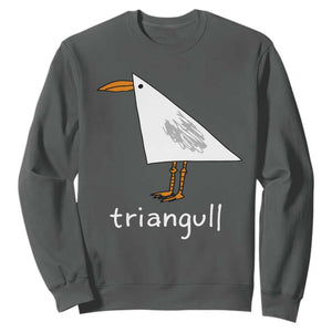 Triangull Funny Triangle Seagull Meme Sweatshirt Geometry Bird Pun Minimalist Coastal Graphic TS02 Dark Heather Print Your Wear