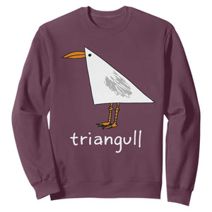 Triangull Funny Triangle Seagull Meme Sweatshirt Geometry Bird Pun Minimalist Coastal Graphic TS02 Maroon Print Your Wear