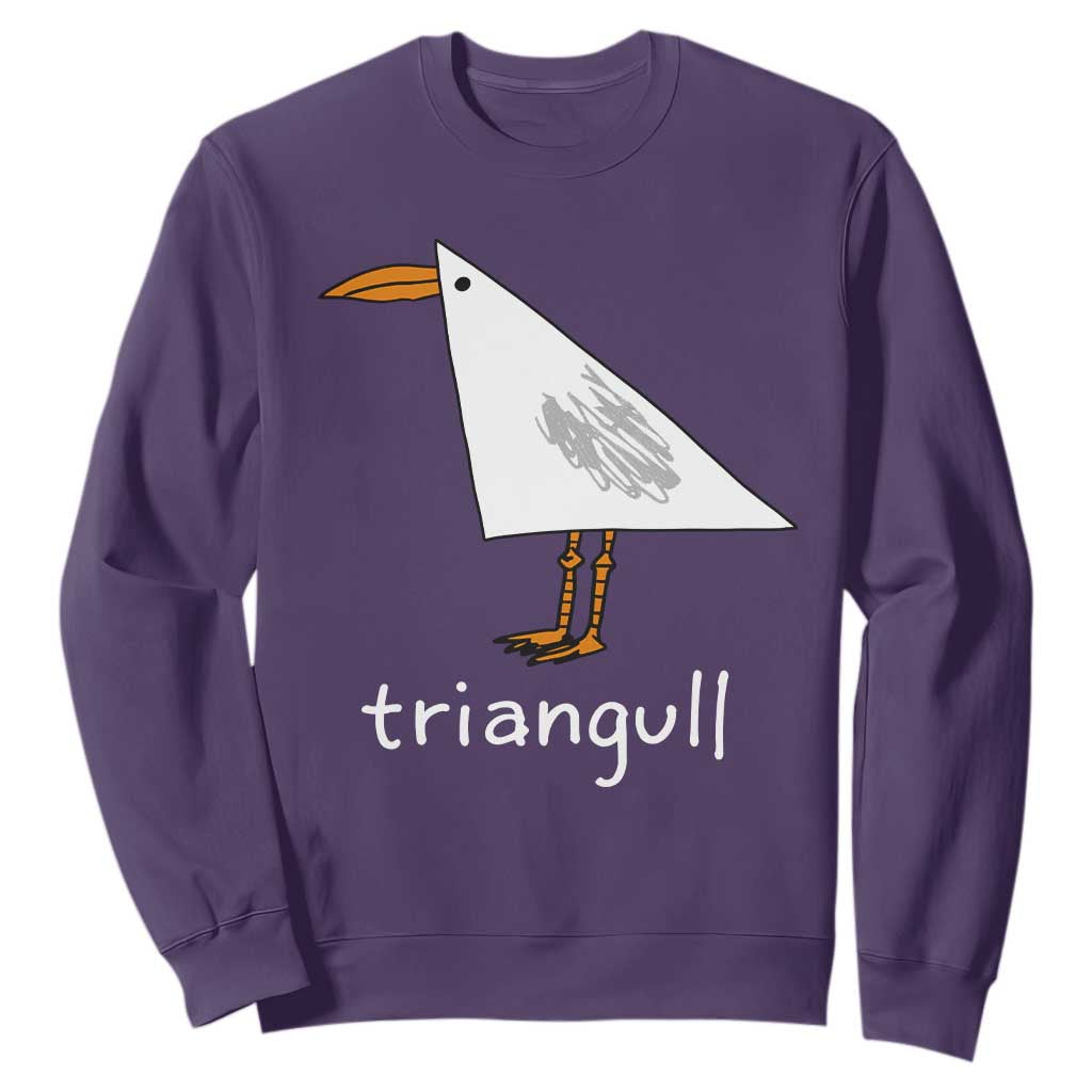 Triangull Funny Triangle Seagull Meme Sweatshirt Geometry Bird Pun Minimalist Coastal Graphic TS02 Purple Print Your Wear