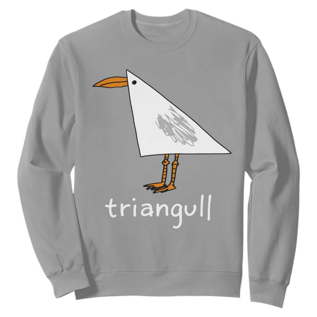 Triangull Funny Triangle Seagull Meme Sweatshirt Geometry Bird Pun Minimalist Coastal Graphic TS02 Sport Gray Print Your Wear