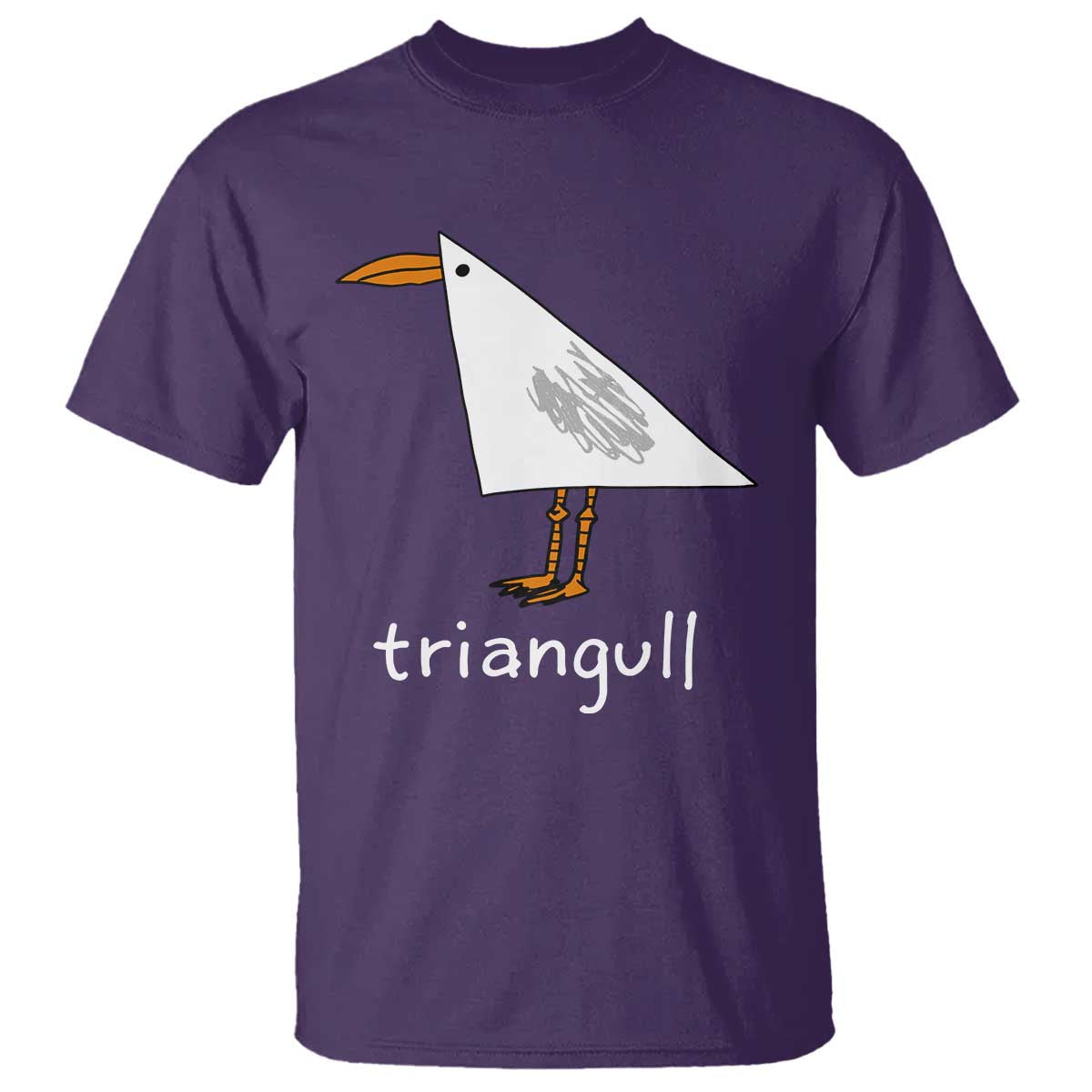 Triangull Funny Triangle Seagull Meme T Shirt Geometry Bird Pun Minimalist Coastal Graphic TS02 Purple Print Your Wear