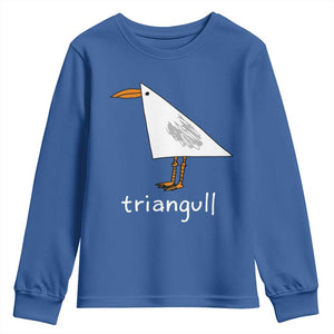 Triangull Funny Triangle Seagull Meme Youth Sweatshirt Geometry Bird Pun Minimalist Coastal Graphic TS02 Royal Blue Print Your Wear