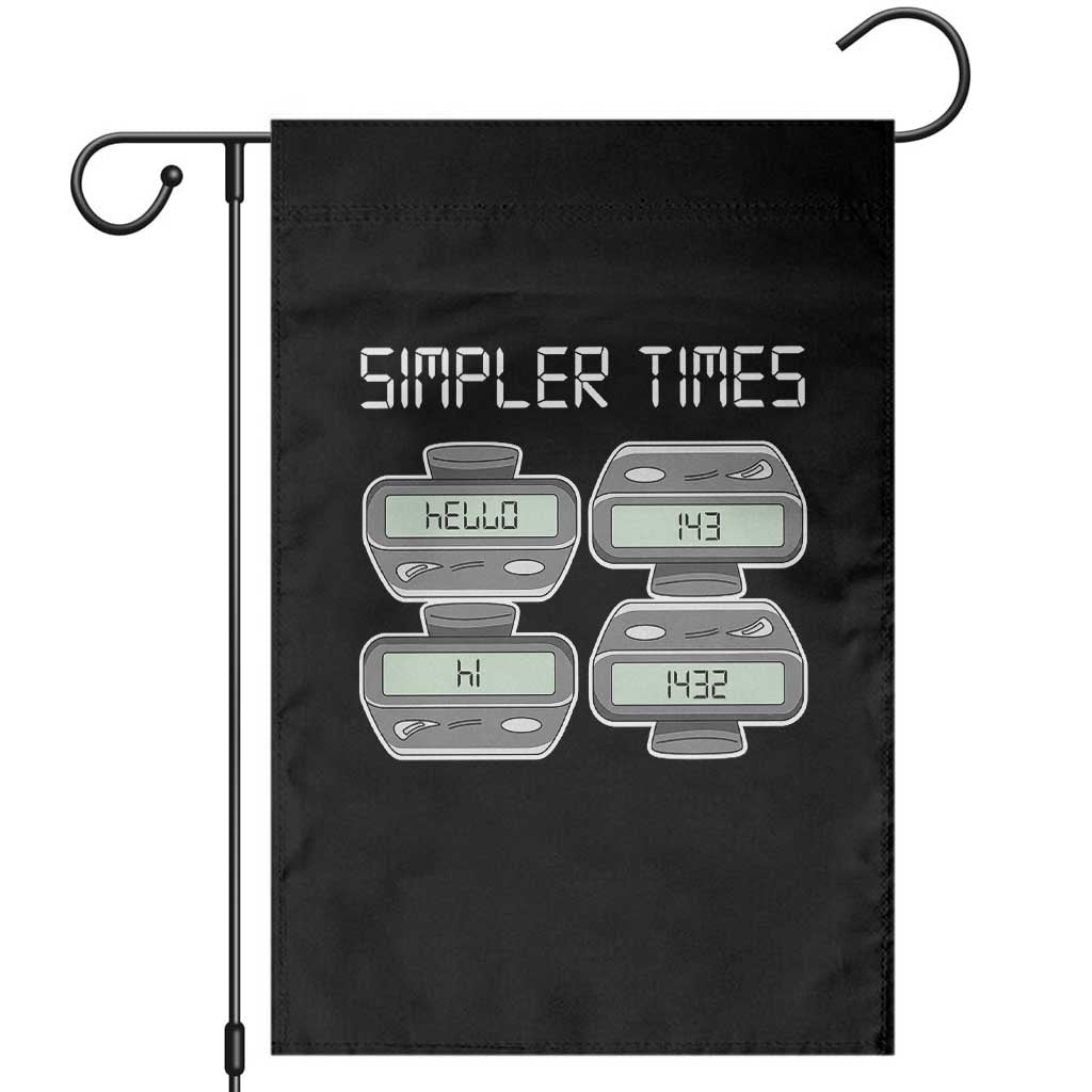 Simpler Times Retro Pager Code Nostalgia 90s Garden Flag 07734 143 14 1432 Vintage Beeper Graphic