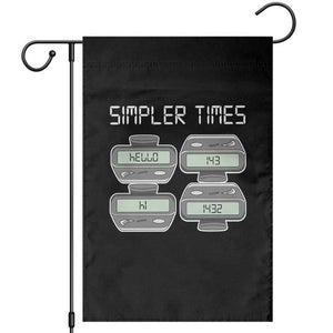 Simpler Times Retro Pager Code Nostalgia 90s Garden Flag 07734 143 14 1432 Vintage Beeper Graphic