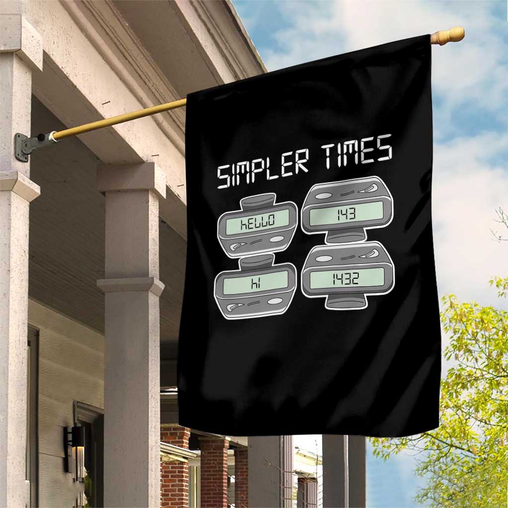 Simpler Times Retro Pager Code Nostalgia 90s Garden Flag 07734 143 14 1432 Vintage Beeper Graphic