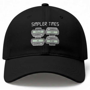 Simpler Times Retro Pager Code Nostalgia 90s Baseball Cap 07734 143 14 1432 Vintage Beeper Graphic