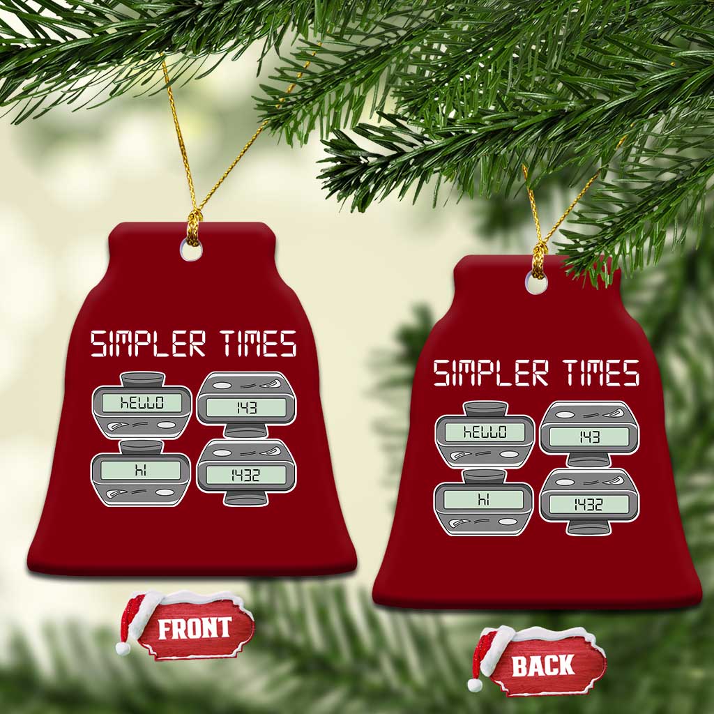 Simpler Times Retro Pager Code Nostalgia 90s Ceramic Ornament 07734 143 14 1432 Vintage Beeper Graphic