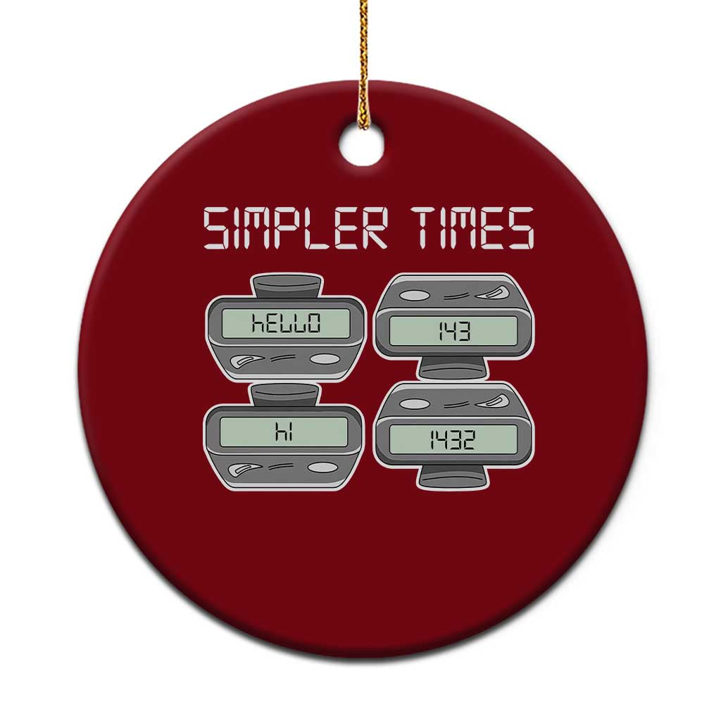 Simpler Times Retro Pager Code Nostalgia 90s Ceramic Ornament 07734 143 14 1432 Vintage Beeper Graphic