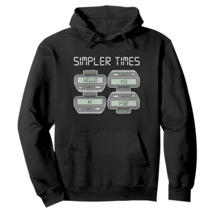 Simpler Times Retro Pager Code Nostalgia 90s Hoodie 07734 143 14 1432 Vintage Beeper Graphic