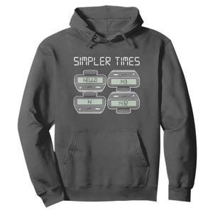 Simpler Times Retro Pager Code Nostalgia 90s Hoodie 07734 143 14 1432 Vintage Beeper Graphic