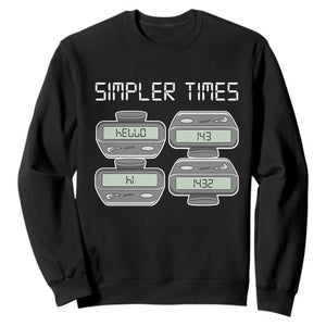 Simpler Times Retro Pager Code Nostalgia 90s Sweatshirt 07734 143 14 1432 Vintage Beeper Graphic