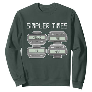 Simpler Times Retro Pager Code Nostalgia 90s Sweatshirt 07734 143 14 1432 Vintage Beeper Graphic