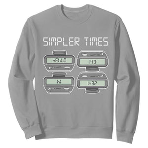 Simpler Times Retro Pager Code Nostalgia 90s Sweatshirt 07734 143 14 1432 Vintage Beeper Graphic