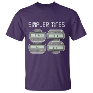 Simpler Times Retro Pager Code Nostalgia 90s T Shirt 07734 143 14 1432 Vintage Beeper Graphic