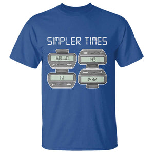 Simpler Times Retro Pager Code Nostalgia 90s T Shirt 07734 143 14 1432 Vintage Beeper Graphic