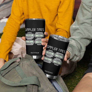 Simpler Times Retro Pager Code Nostalgia 90s Tumbler Cup 07734 143 14 1432 Vintage Beeper Graphic