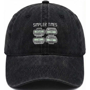 Simpler Times Retro Pager Code Nostalgia 90s Washed Cotton Baseball Cap 07734 143 14 1432 Vintage Beeper Graphic