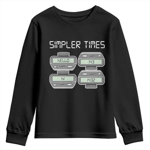 Simpler Times Retro Pager Code Nostalgia 90s Youth Sweatshirt 07734 143 14 1432 Vintage Beeper Graphic