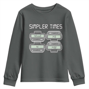 Simpler Times Retro Pager Code Nostalgia 90s Youth Sweatshirt 07734 143 14 1432 Vintage Beeper Graphic