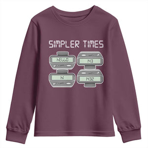 Simpler Times Retro Pager Code Nostalgia 90s Youth Sweatshirt 07734 143 14 1432 Vintage Beeper Graphic